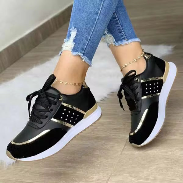 Breathable Women's Round Toe Sneakers - Non-Slip Platform Shoes For Everyday Wear